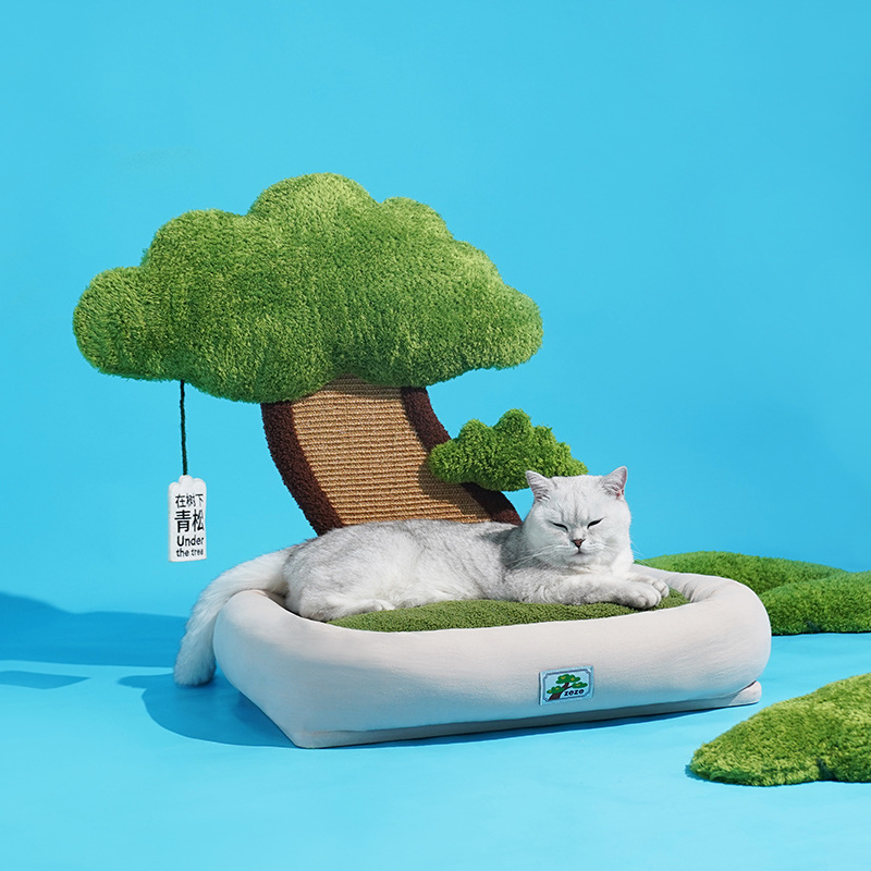 New Design Funny Bite Resistant Cat Scratch Tree Warm Pet Cat Nest Sisal Cat Scratch Board
