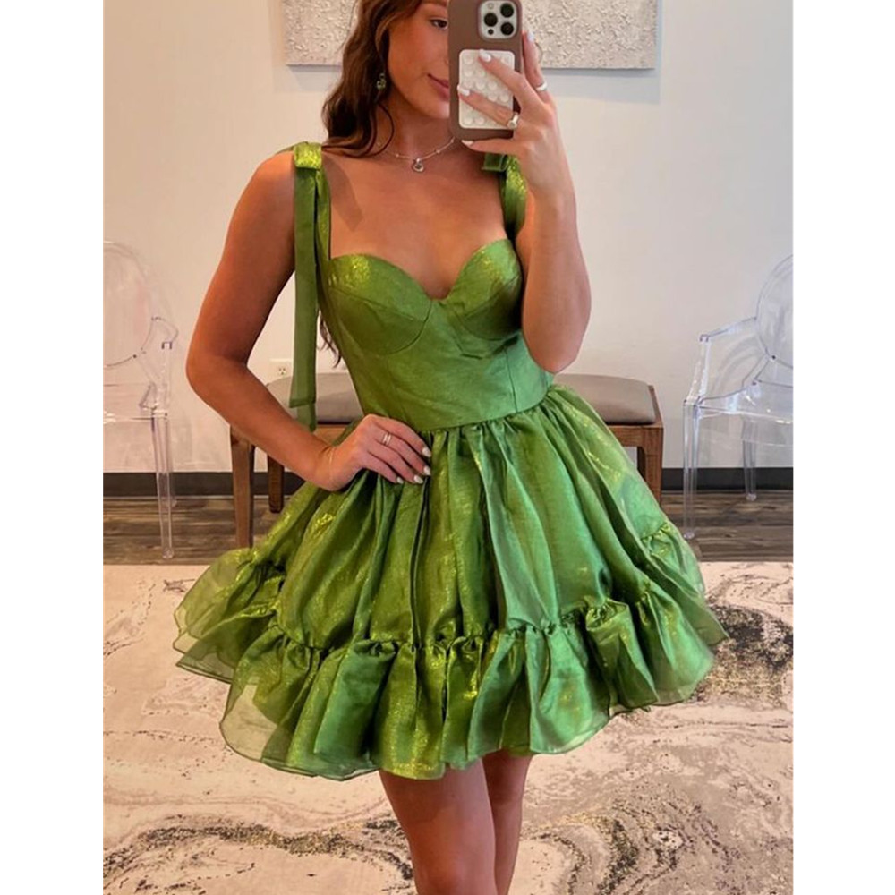 Prom Dresses with Pocket, High Low Green Formal Dresses, Green Evening Dresses Strapless