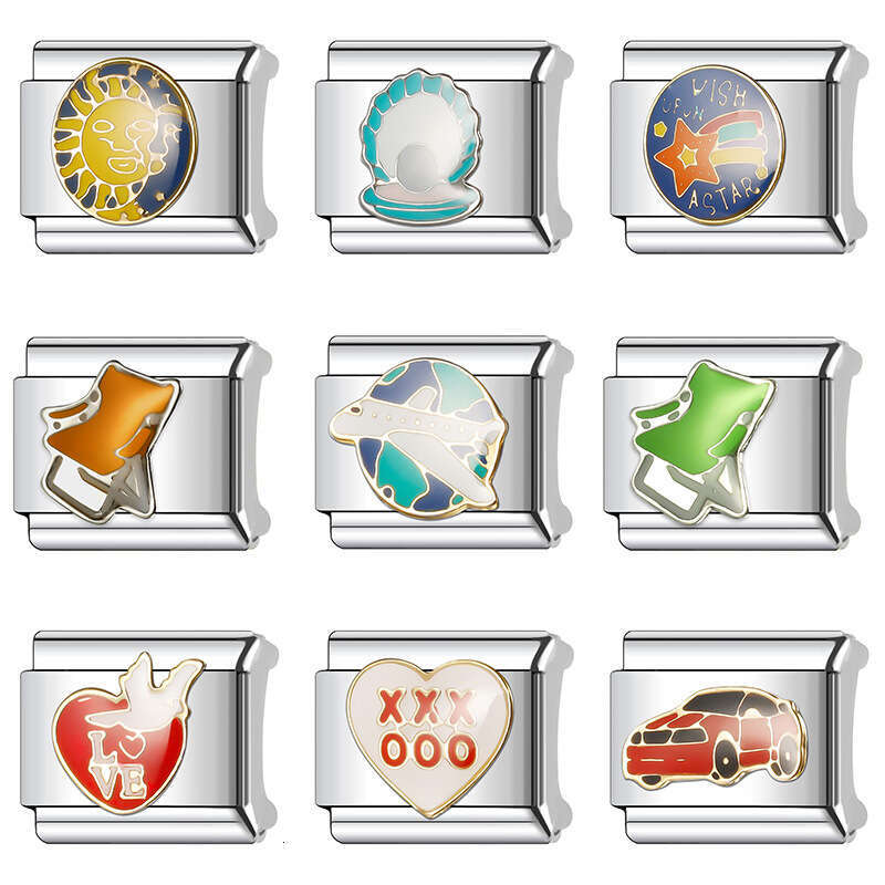 New Women's Gift Outdoor chairs Bead Italian Charms Links Bangle Beads Fit 9mm Stainless Steel Bracelet Making DIY For Women Fashion Jewelry