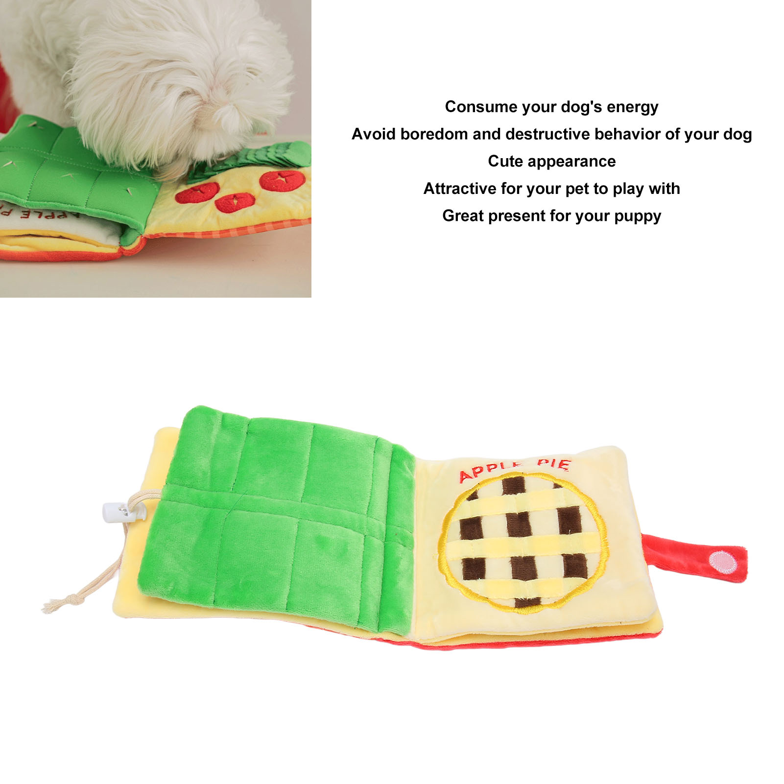Dog Sniffing Book Slow Feeding Brain Stimulating Interactive Cute Dog Digging Toys Puppy Puzzle Toys For Pet Supplies