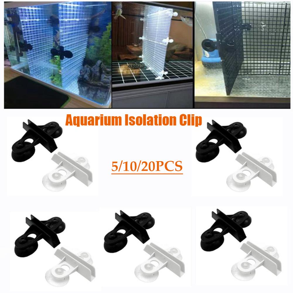 Plastic Divider Sheet Aquarium Glass Clamp Partition Fish Tank Isolation Clip Suction Cup