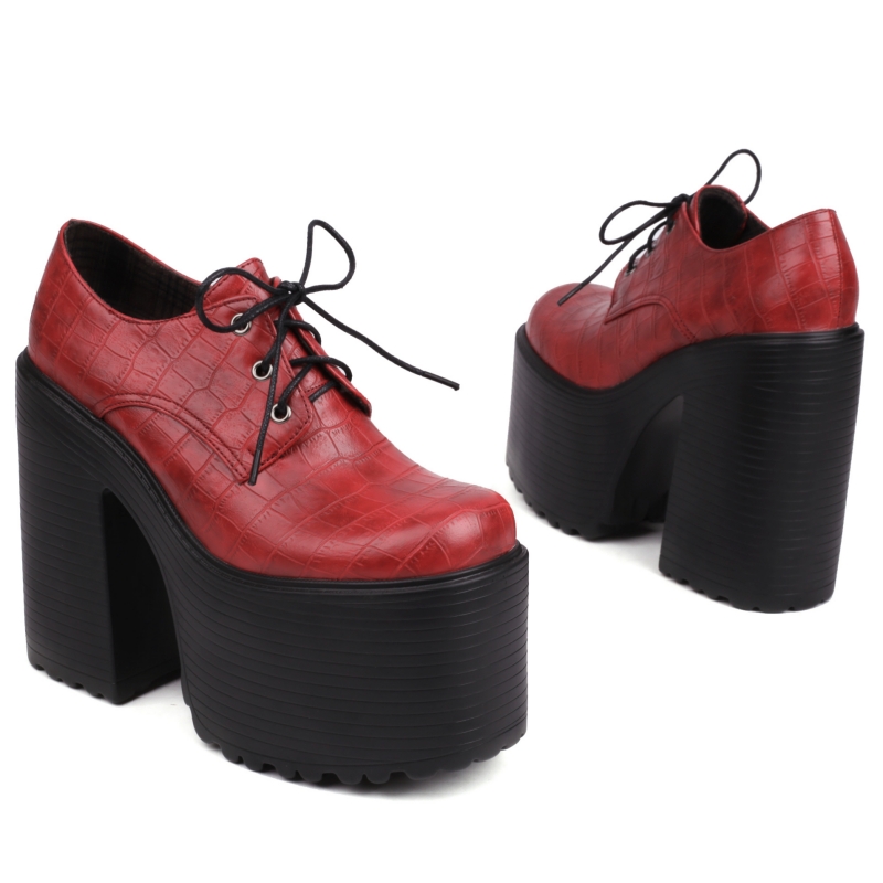 Gothic Black Women Platform Chunky High Heels 2023 Autumn Ankle Boots Female Lace-up Punk Party Shoes Ladies Brand a3a3