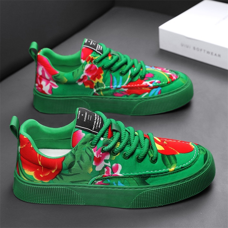 Y Red Green Men's 2024 New Big wer Tide Thick-soled Heightened Board Breathable Cloth Sneakers Casual Shoes For Men
