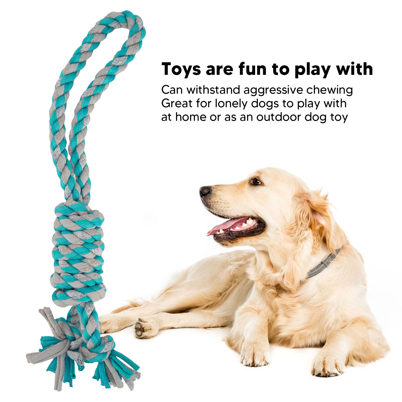 Dog Rope Chew Toys Interactive Fun Cotton Teeth Cleaning Bite Resistant Dog Teething Chew Toy For Indoor Outdoor