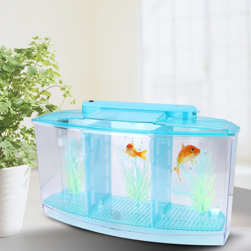 Acrylic Three Divisions Breeding Isolation Box for Small Fish Tank, Aquarium Fish Tank