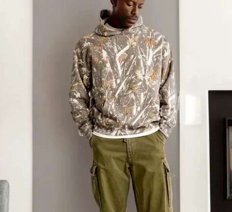New men's with maple leaf emerald flower pattern, women's top and hoodie