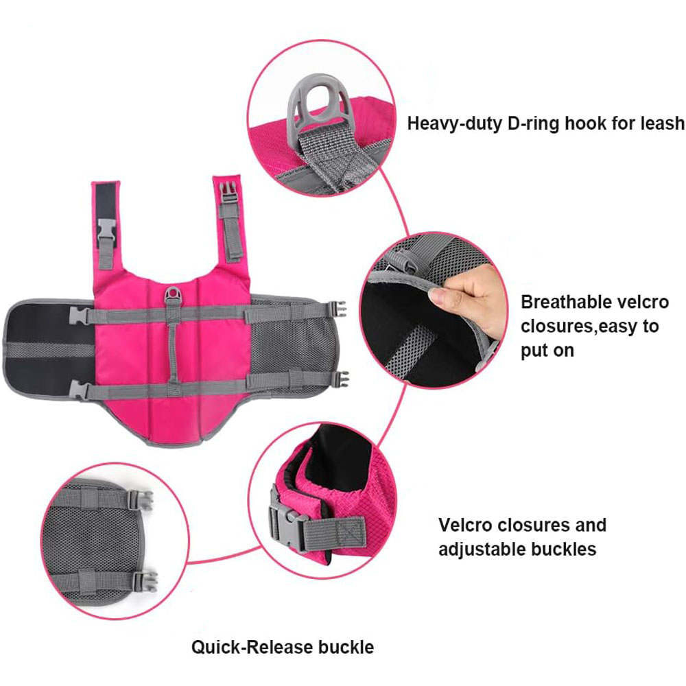 Dog Life Jacket Dog Life Vest for Swimming Boating Adjustable Puppy Pet Life Jacket Buoyancy Cat Dog Swimming Vest for Cats Dogs