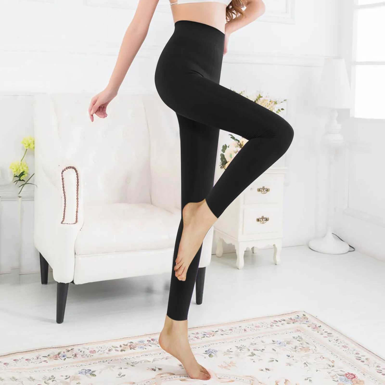 Autumn Winter Woman Thick Warm Leggings Candy Color Brushed Charcoal Stretch Fleece Elastic Pants LeggingsX240914
