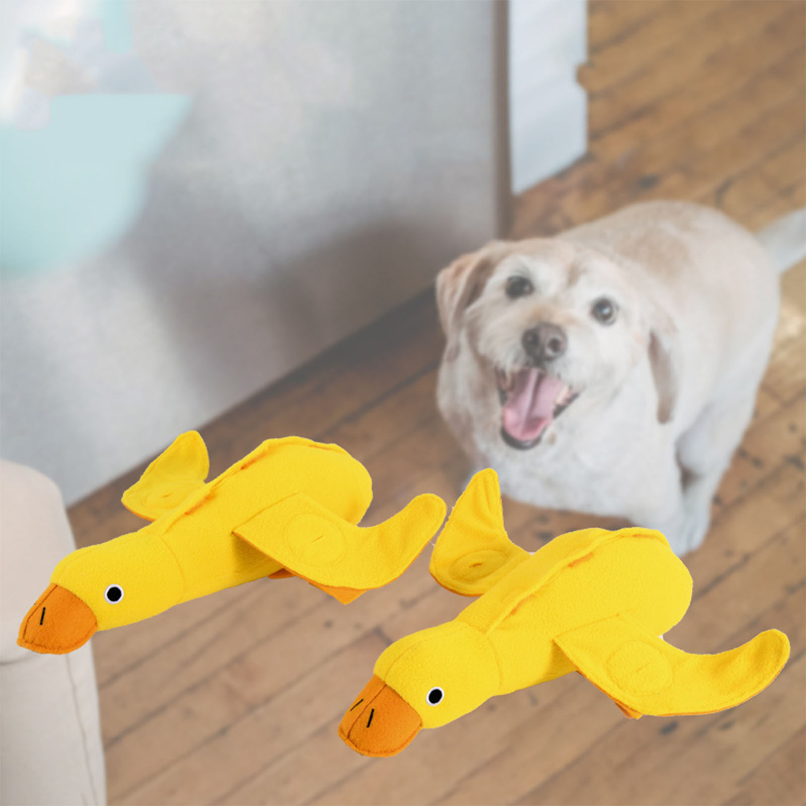 Dog Squeaky Toy Teeth Cleaning Interactive Cute Duck Shape Plush Puppy Chew Toy For Pet