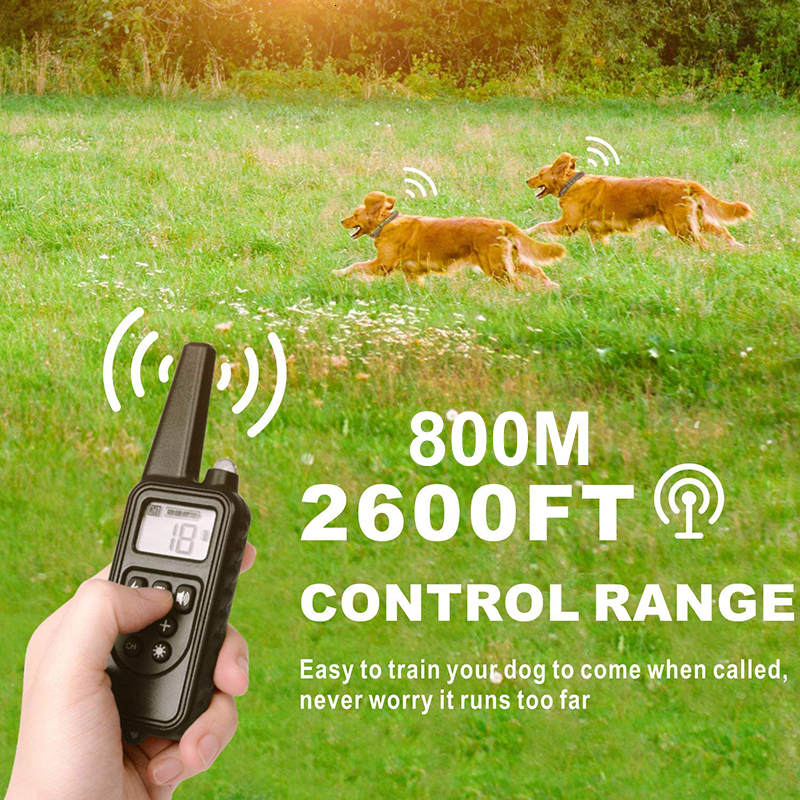 Benepaw Led Light Dog Training Collar Waterproof Safe Pet Puppy Shock Collar Beeper Anti Barking Device 4 Modes 800M Control