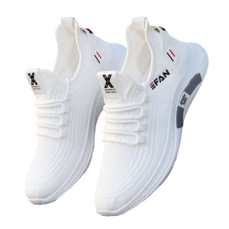 Summer new breathable mesh thin white sports shoes, lightweight and casual, soft soled, anti slip and anti odor running shoes