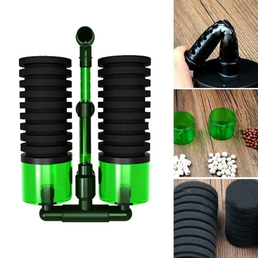 Biochemical Sponge Filter Double Head Sponges Practical Foam Filter Aquarium Sponge Filter QS-100A QS-200A Fish Tank Equipment