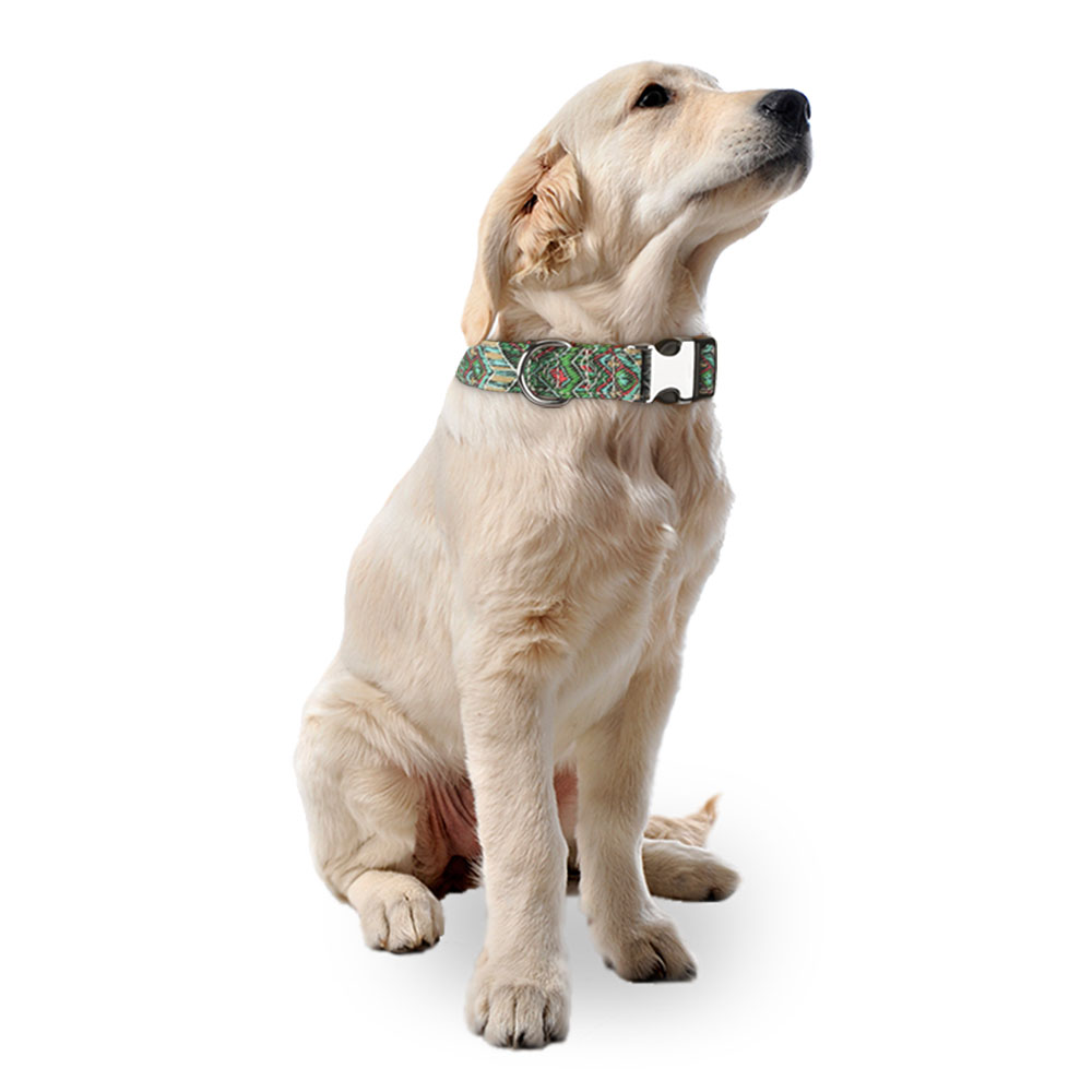 Dog Collar Personalized Flower Pattern Durable Adjustable Nylon Collar Bohemian Pet Collar for Puppy,Medium Dog,Big Dogs and Cat