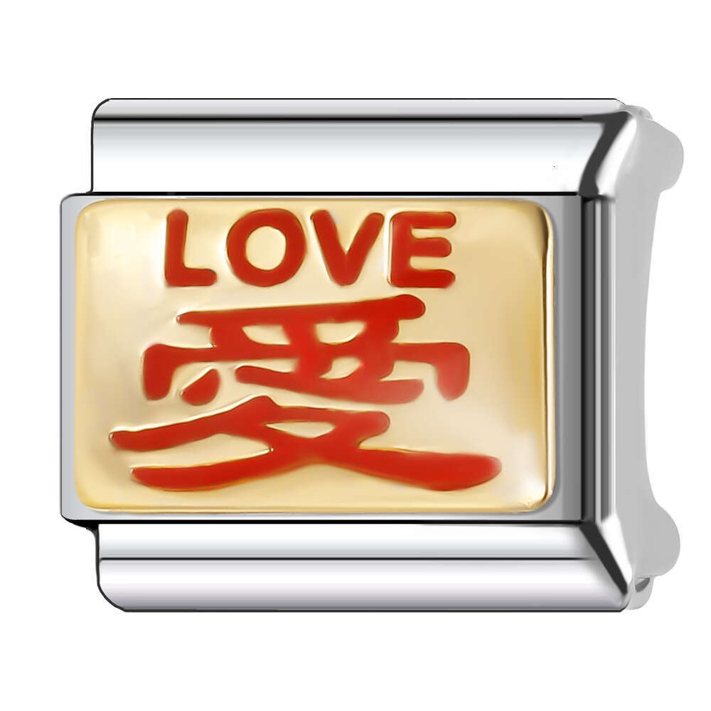 New Women's Gift I love you Bead Italian Charms Links Bangle Beads Fit 9mm Stainless Steel Bracelet Making DIY For Women Fashion Jewelry