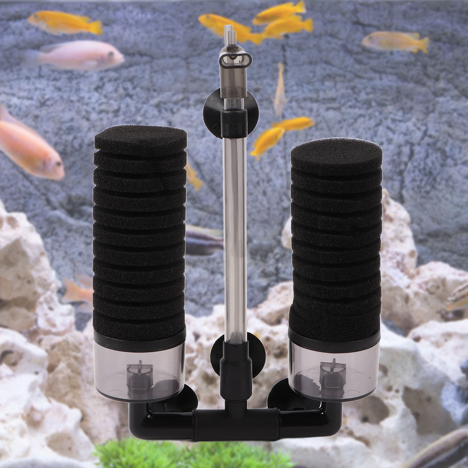 Aquarium Sponge Filter Strong Adsorption Capacity Quiet Mini Fish Tank Biochemical Water Filter With Filter Material YU-229A