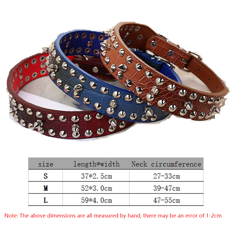 Leather Dog Collars Pet Supplies Adjustable Large Dog Rivet Collar Pet Anti-bite Neck Sleeve Suitable for Large and Medium Dogs