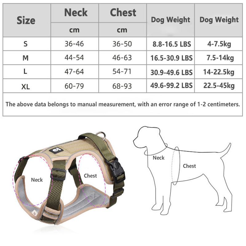 Military Dog Breathable Harness Pet German Shepherd Training Reflective Vest Tactical Dog Lightness Harness For Dogs Accessories
