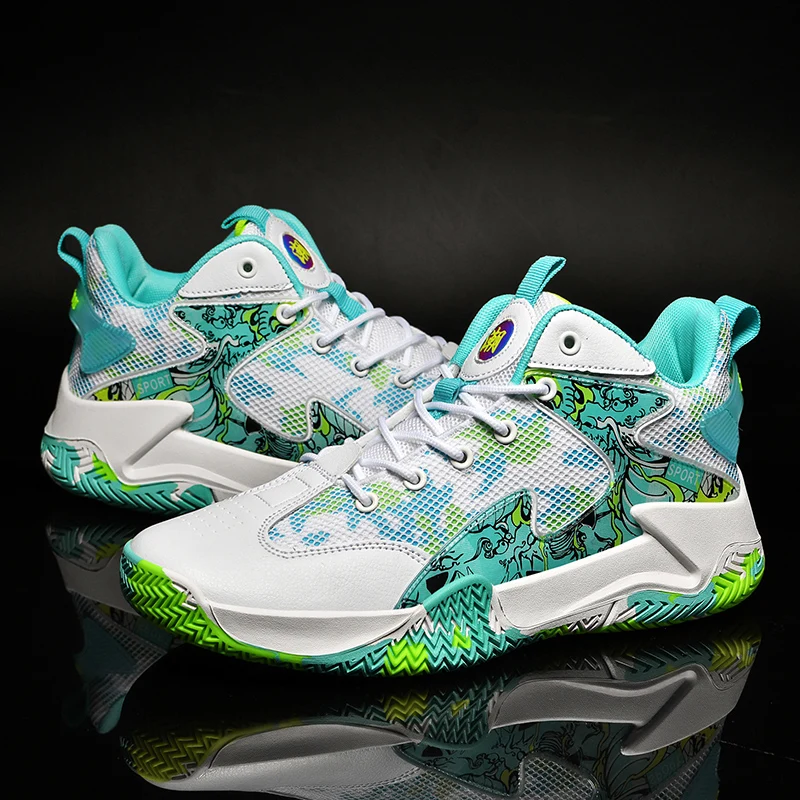 Men's Basketball Shoes Breathable Cushioning Non-Slip Wearable Sports Shoes Gym Training Athletic Basketball Sneakers for Women