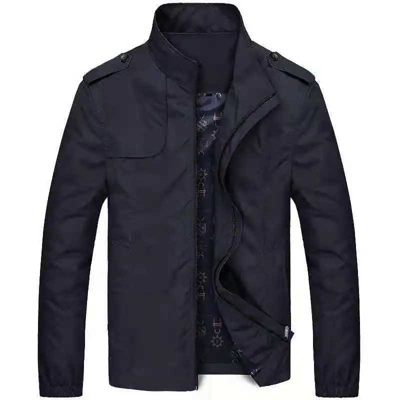 Mens casual windproof jacket spring and summer new trend outdoor clothing vertical slim military flight jacket W240914