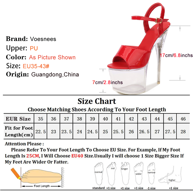 Sexy Model Walk Show High Heels 17CM Stripper Pole Dance Shoes Women's Platform Party Sandals Red Buckle Strap Summer Stilettos