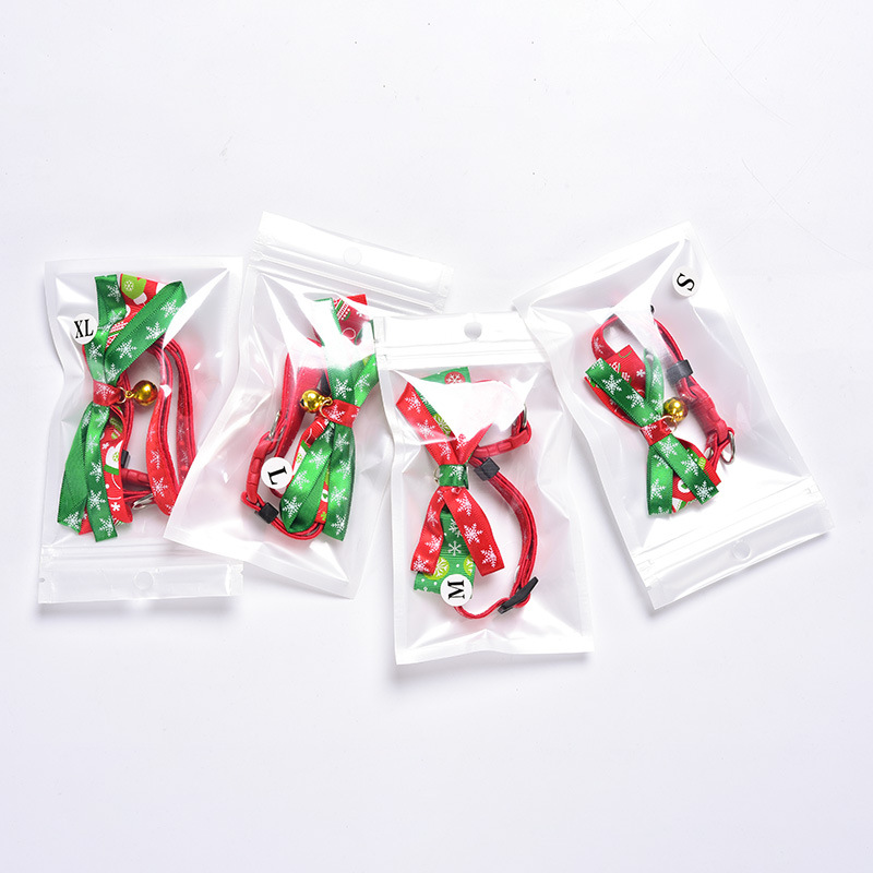 Christmas Cat Dog Collar Dog Accessories Cats Dog Bow Tie Adjustable Neck Strap Cat Dog Grooming Accessories Puppy Cat Necklace