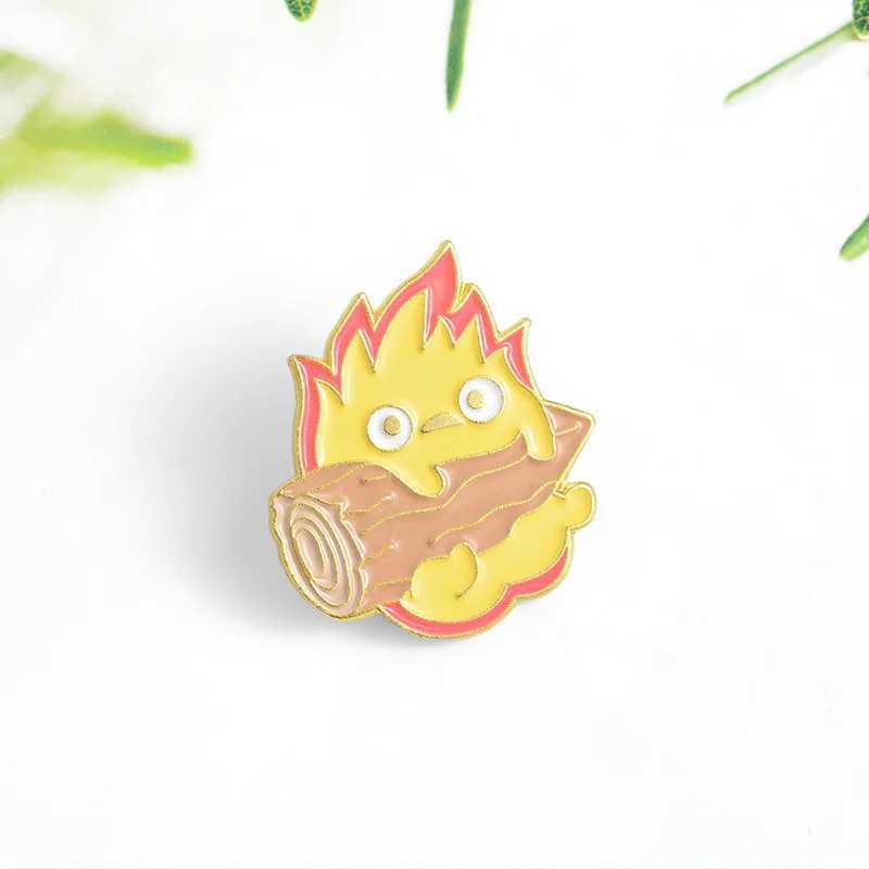 Japanese Anime Brooches Fire Elf Badge for Bag Calcifer Enamel Pin Custom Lapel Pin Buckle Howl Jewelry Gift for FriendsX240914