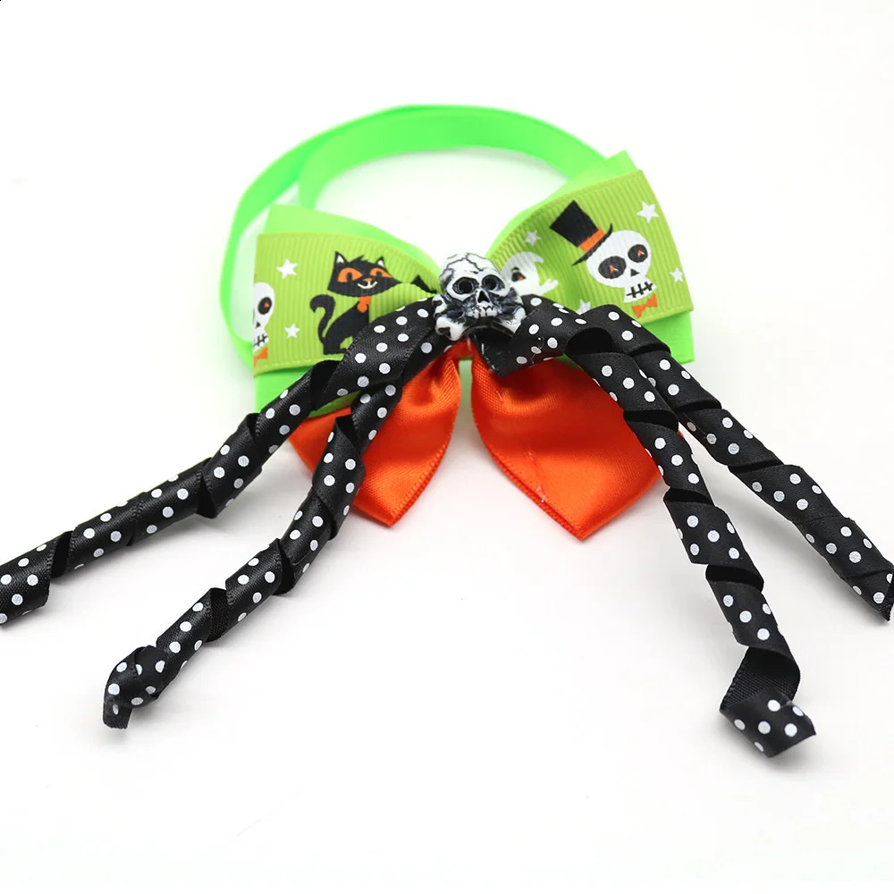 30 pieces of Halloween dog bow ties loose skull samples dog and cat bow collars pet holiday beauty accessories pet supplies 240914