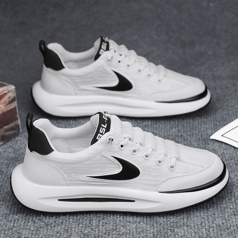 2023 Summer New Breathable Ice Silk Sneakers Men's Shoe Trend Platform Comfort Dad Shoes Soft Sole Casual Sports Running Shoes