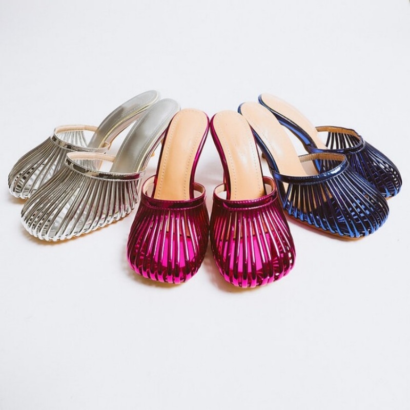 Slim Roman Strap High Heels Fashion Women's Slippers 2024 Summer New Girl Candy Colored European American Runway Show Sandals 9b5c d72