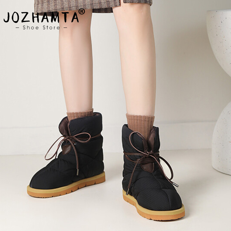 2025 new JOZHAMTA Size 33-43 Concise Women Snow Round Toe Confortable Casual Outdoor Ladies Ankle Boots Winter Warm Shoes Woman
