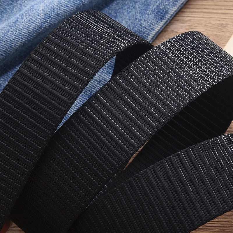 1pc Mens Canvas Belt Plastic Buckle Metal-Free Nylon Tactical Waist Belt Womens Belt Outdoor Hiking Webbing Belt Neutral BeltsX240914