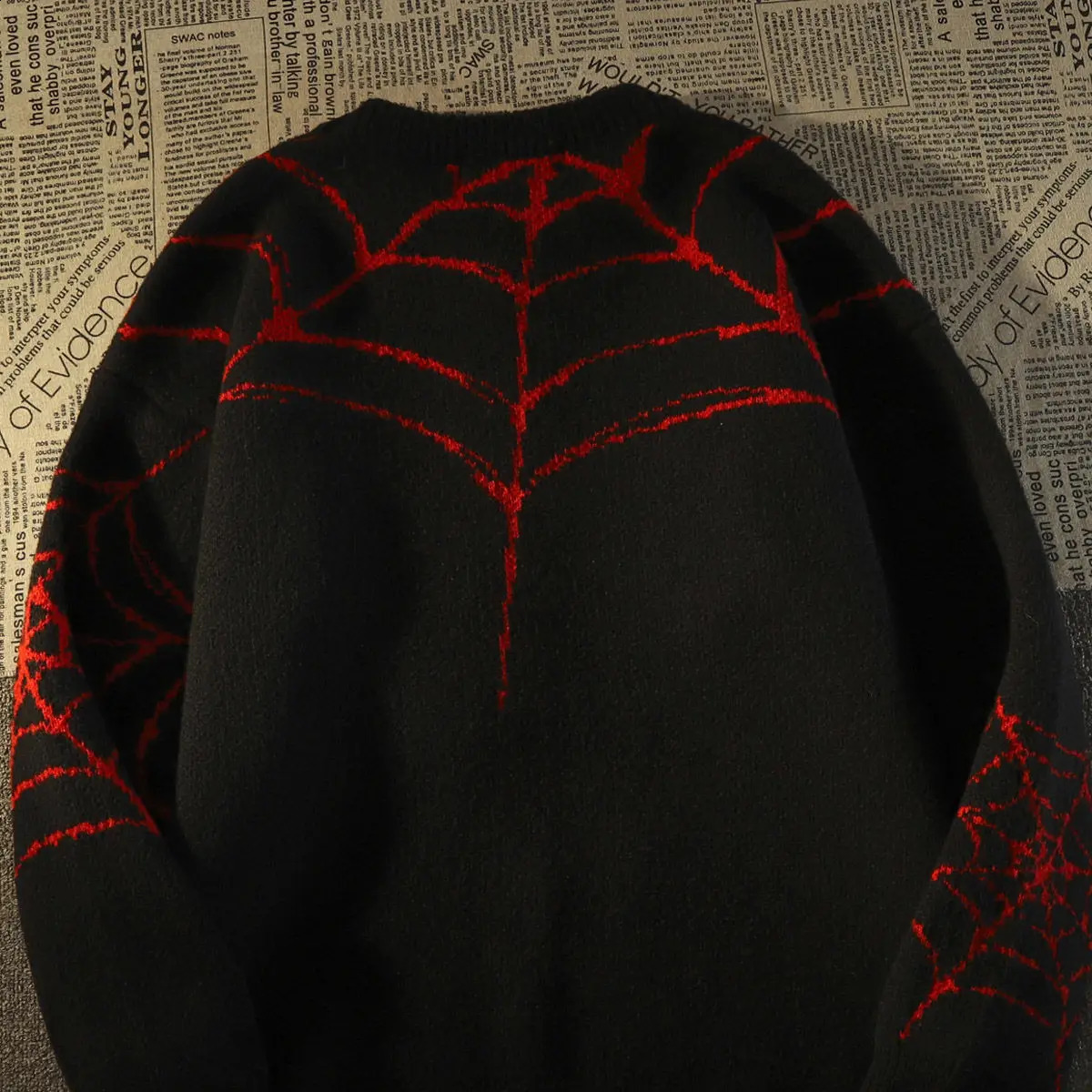 American Vintage Spider Hole Sweater Women Winter Warm Knit Pullover Oversized Y2k Harajuku Hip Hop Mens Clothing 240902