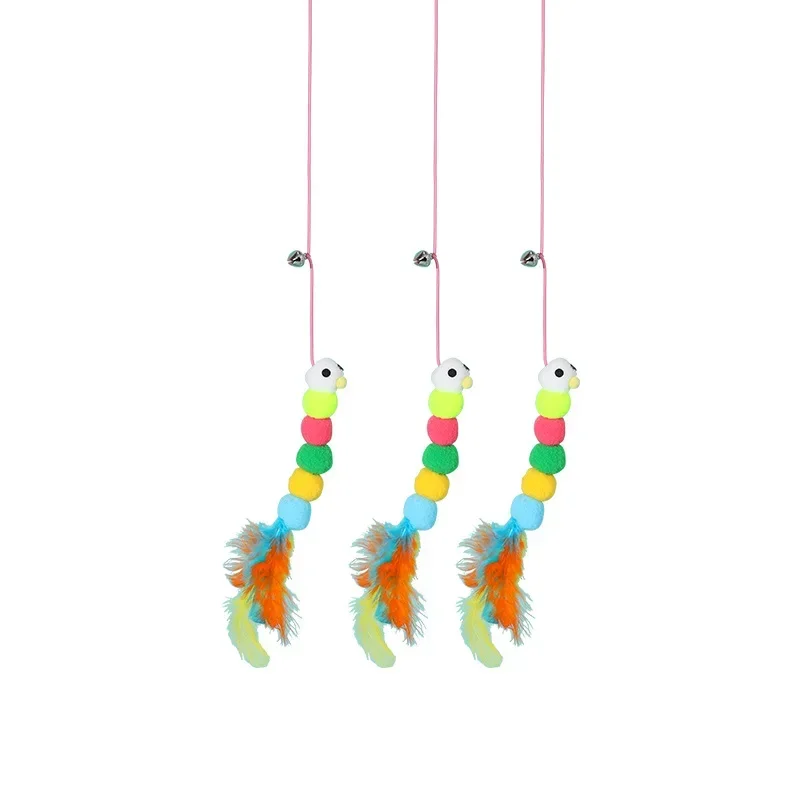 7pcs Random Cat Toy Swing Sticky Disc Elastic Hanging Door Teasing Cat Rope Long Rope Teasing Cat Cat Toy Cat Accessories