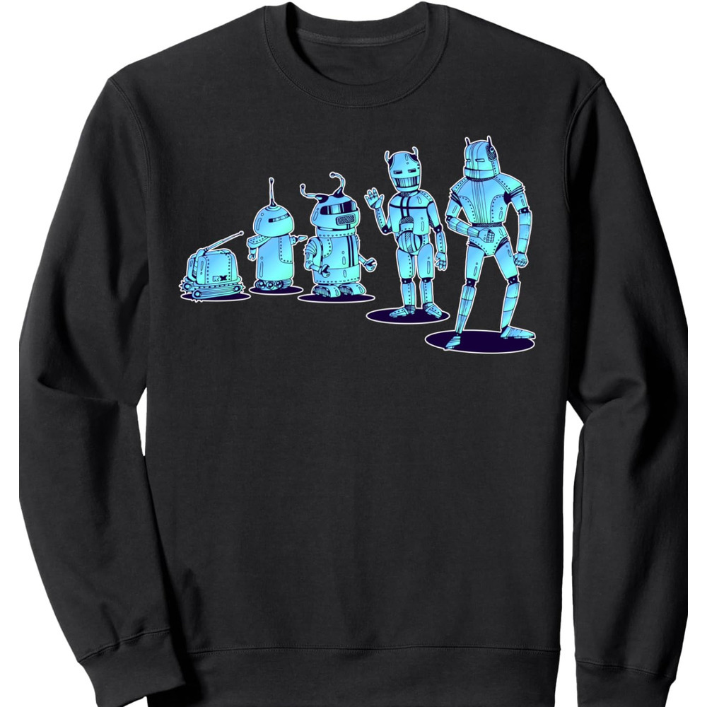 Long Sleeve Shirts for Men sweatshirt Evolution of Robot Robotics Digital Funny Gift Sweatshirt Tee Streetwear Casual tops clothes
