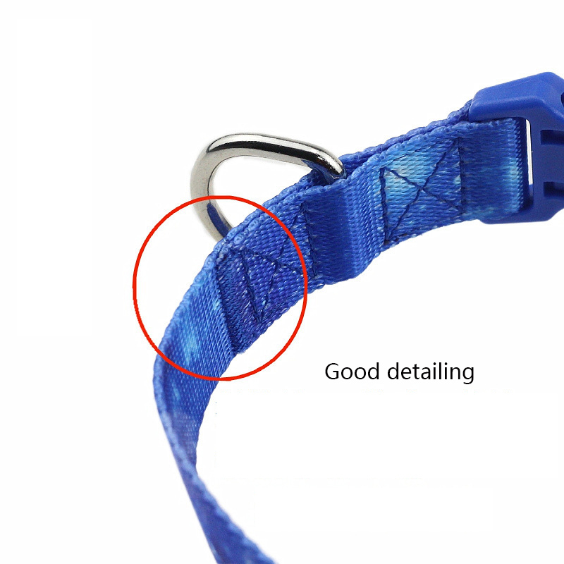Nylon Print Pet Collar Small and Medium Dog Adjustable Dog Collar ABS Eco-Friendly Buckle and D Ring for Cat and Dog Accessories