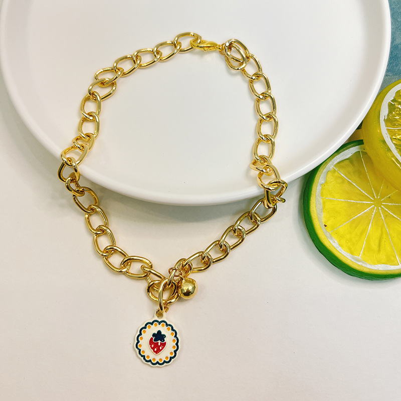 Cat Collar Necklace Adjustable Pet Collars with Cute Cartoon Pendant Puppy Collars Teddy Yorkshire Necklace Jewelry Accessories