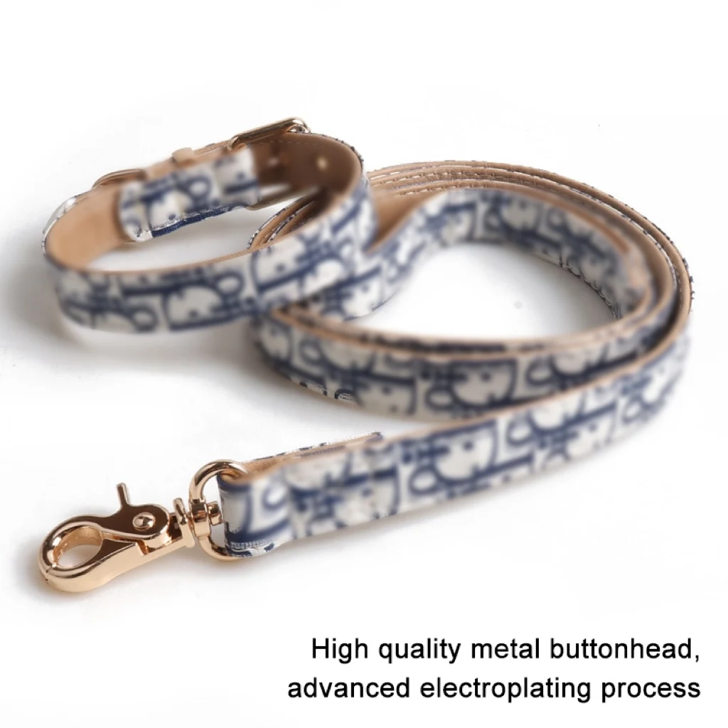 Fashion Pet Necklace Collar PU Metal Buckle Cat Collars Outdoor Training Pets Supplies for Small and Medium-Sized Dogs