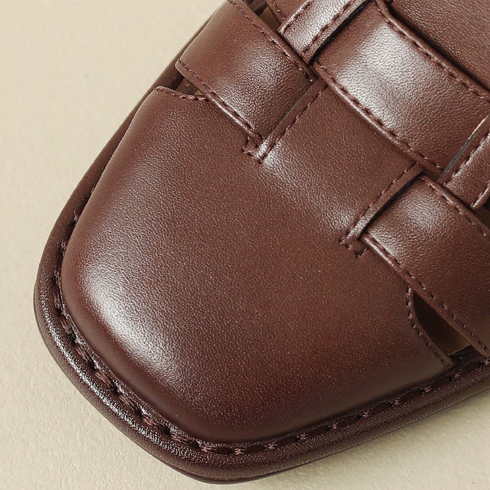 Women's Genuine Leather T-Strap Sandals Plus Size 34-42 | Casual Pumps