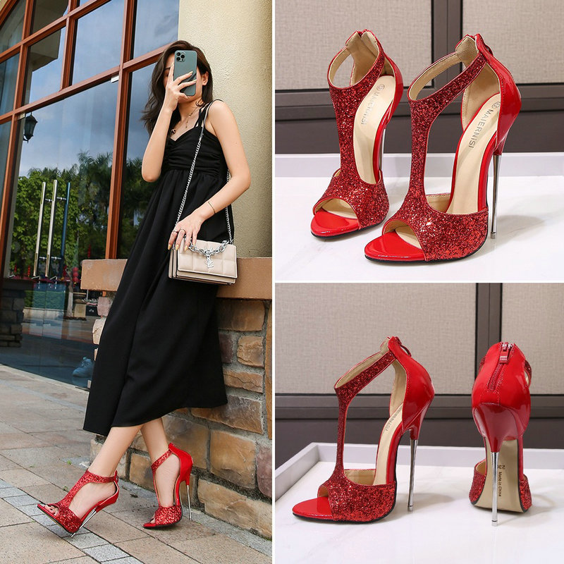 Nightclub Sandals Extreme Ultra High Heels Platform Metal Heel 16cm Women Sexy Sandals Modern High-heeled Shoes Big Size 35-46