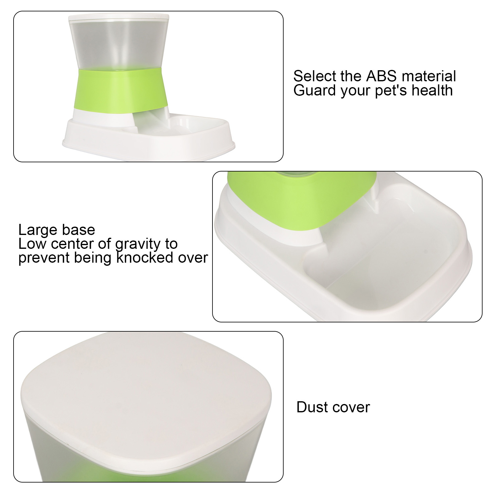 Automatic Pet Feeder, Large Capacity, Detachable, Stable, Gravity, Cat Food Dispenser for Dogs