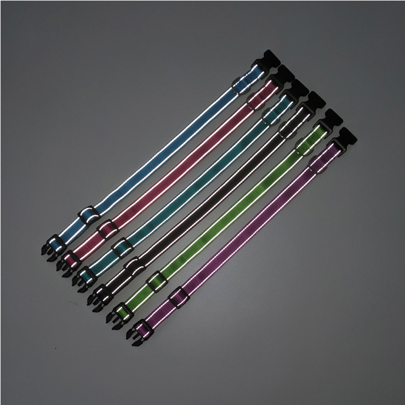 Nylon Reflective Pet Collar,Adjustable Size Dog Collar with Submersible Lining Breathable for Dogs Outdoor Traveling and Walking