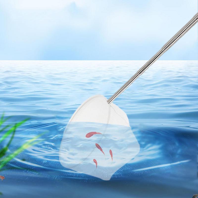 Aquarium Fish Net Pond Net For Catching Fish And Shrimp In Aquariums With Extendable 5-15 Inch Long Handle Small And Flexible