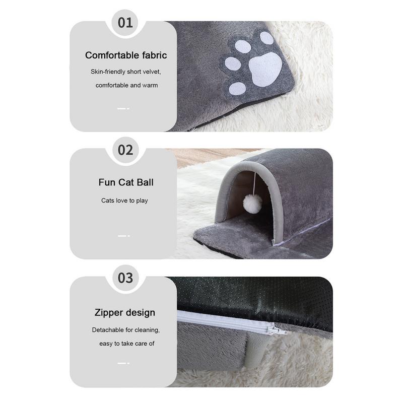 Portable Cat Tunnel Bed Cat Bed Can Play Tunnel Dog House Kitten Dogs Basket Bed Cute Mat Household Pet Supplies Accessories