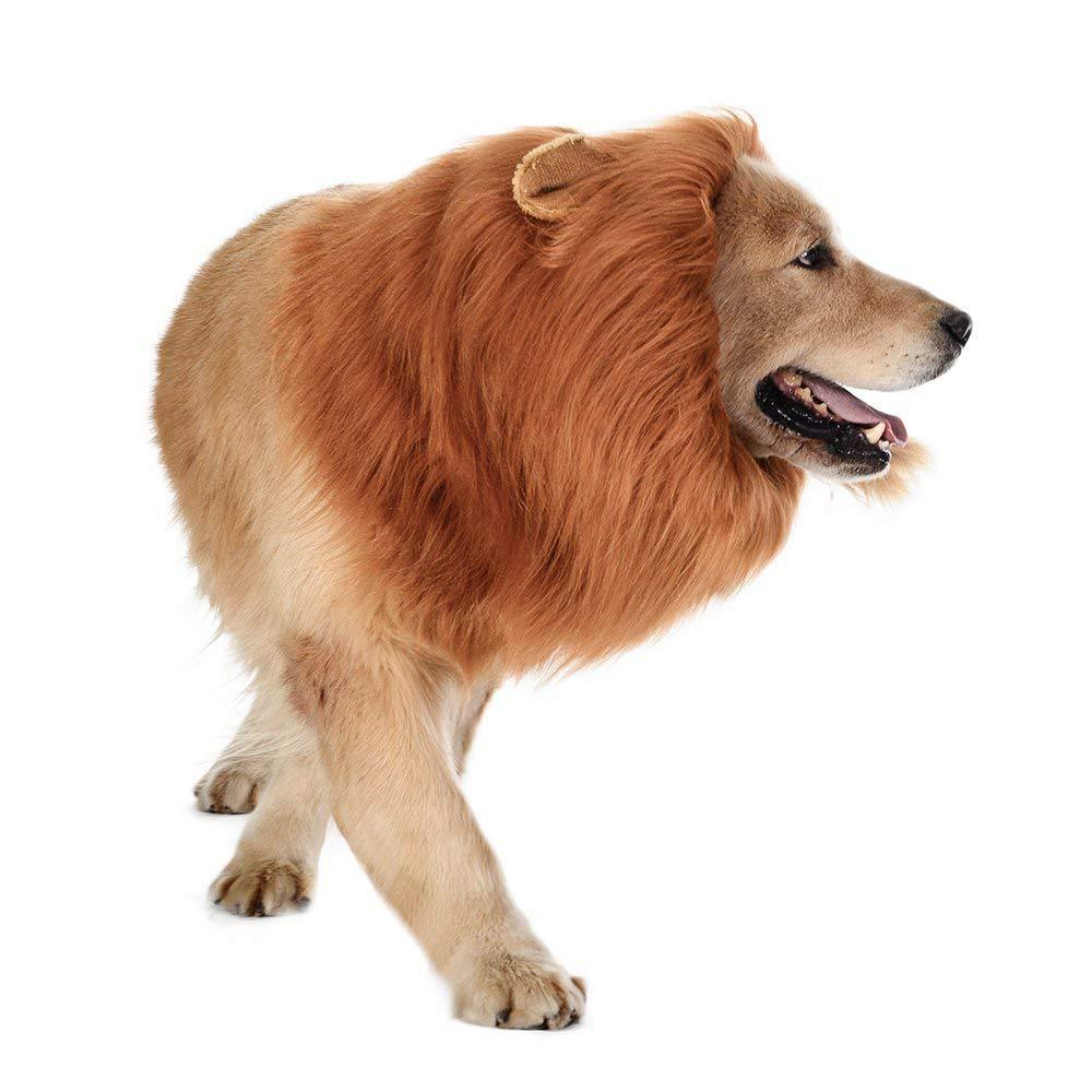 Pet Costumes Realistic Funny Lion Mane for Dogs Lion Wig for Medium to Large Sized Dogs