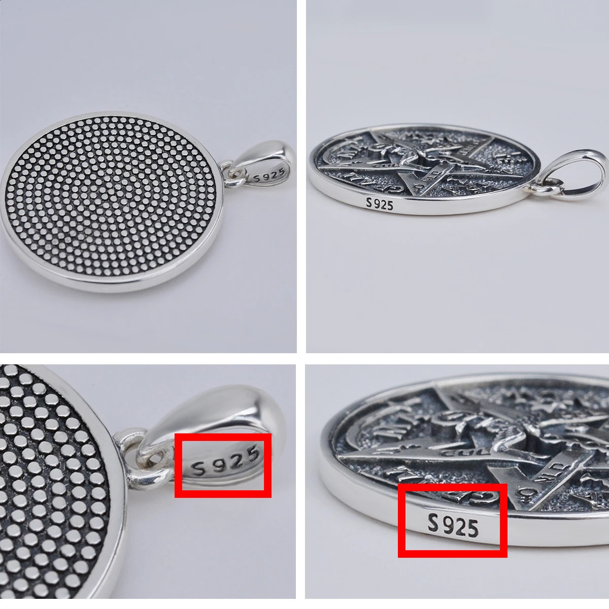 EUDORA 925 sterling silver pentagonal rune necklace talisman leather chain guardian star pendant mens jewelry 240912