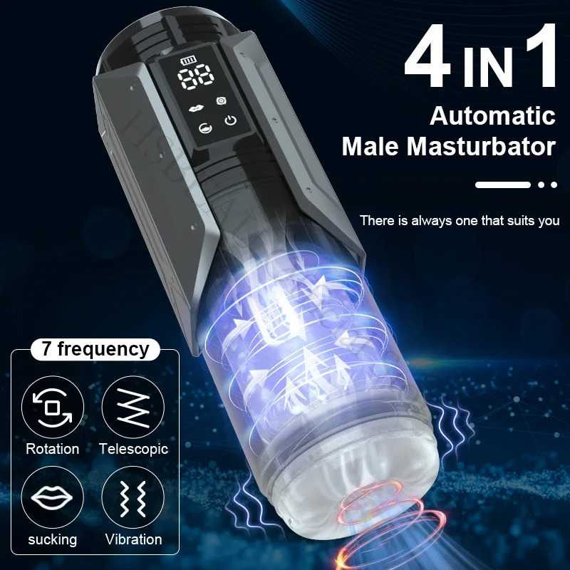 Automatic Male Masturbator Telescopic Sucking Vagina Blowjob Masturbation Vibration Heating Goods Sex Toys For Men 240711