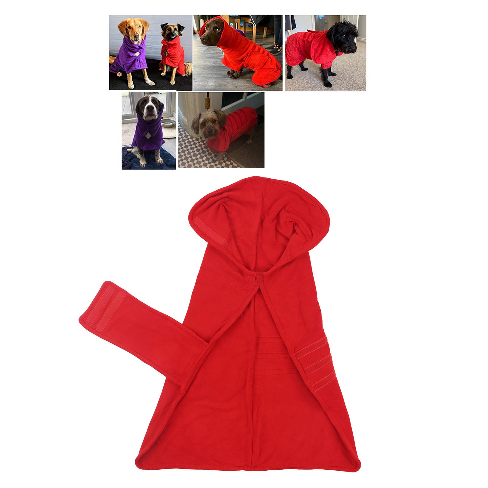 Dog Bathrobe Towel Fast Drying Absorbent Reusable Soft Pet Robe Coat For Taking Shower