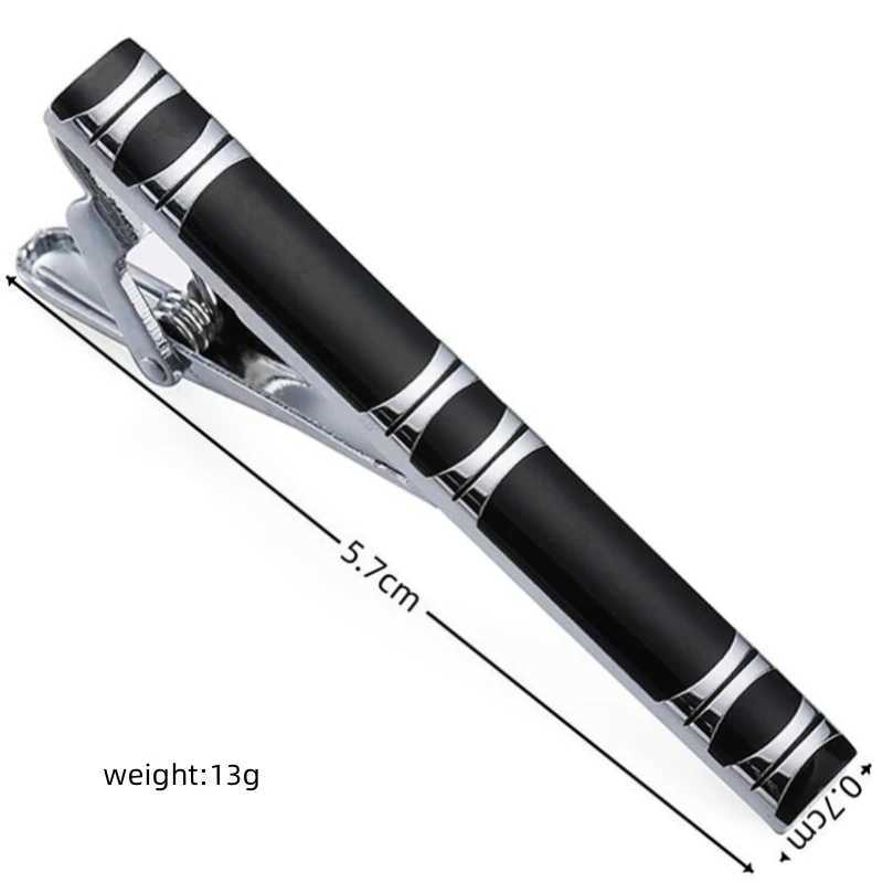 High quality mens and womens tie clip Round black enamel metal tie accessories business jewelry giftsX240914
