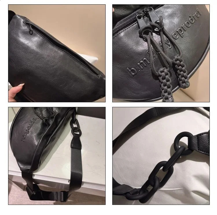 Women Chest Leather Shoulder Bags for Ladies Belt Bag Female Waist Pack Funny Pac Phone Walle 240913 4577 4