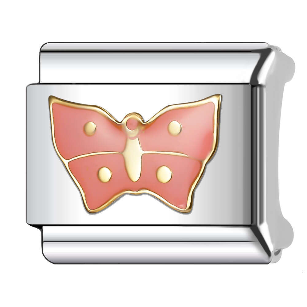 New Women's Gift butterfly flower Bead Italian Charms Links Bangle Beads Fit 9mm Stainless Steel Bracelet Making DIY For Women Fashion Jewelry